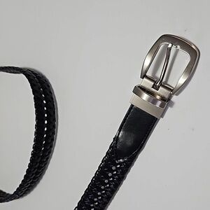 Black Braided Leather Belt